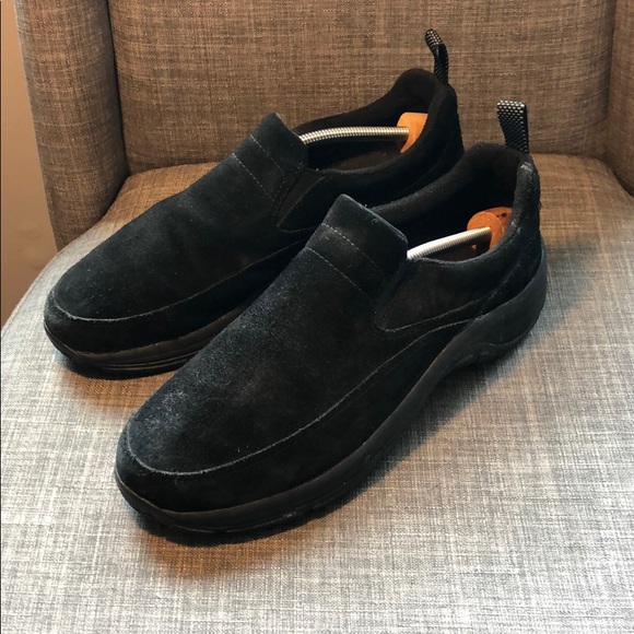 L.L. Bean Comfort Mocs Suede Shoes Size 8.5 Black